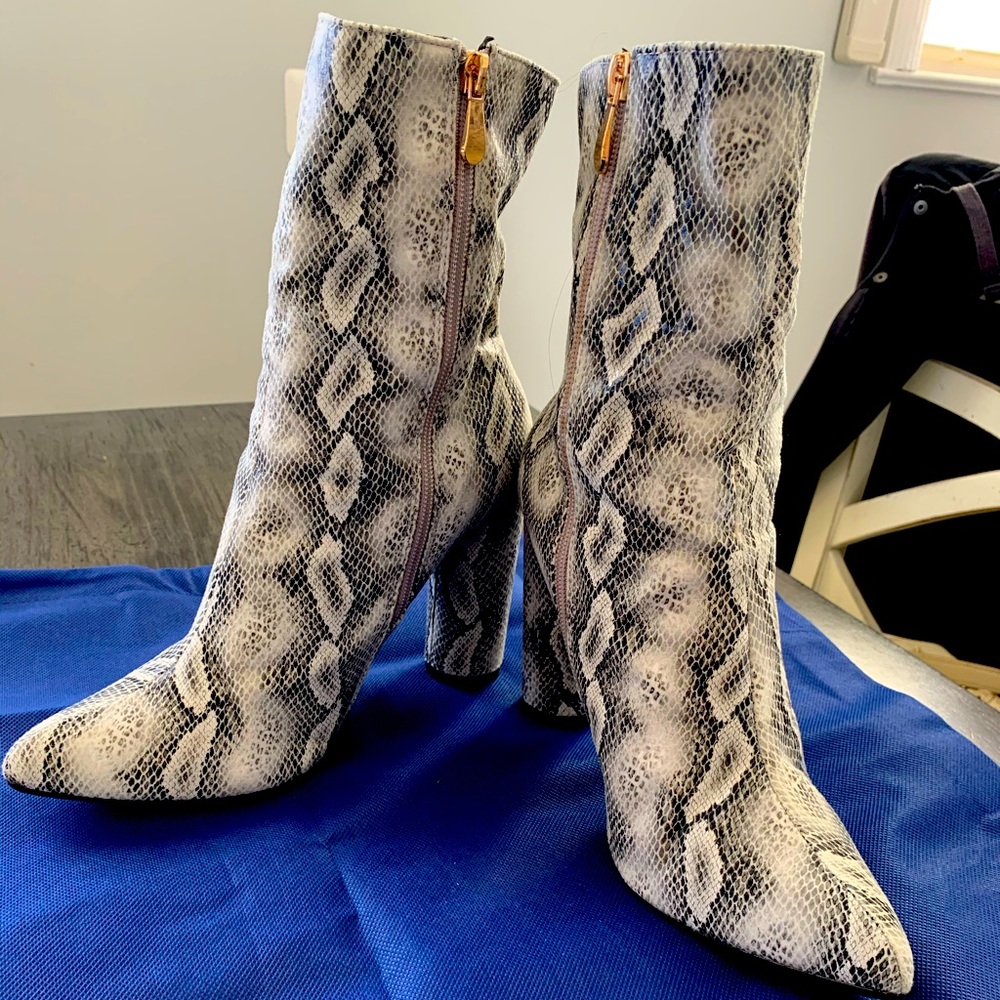 Snake skin booties